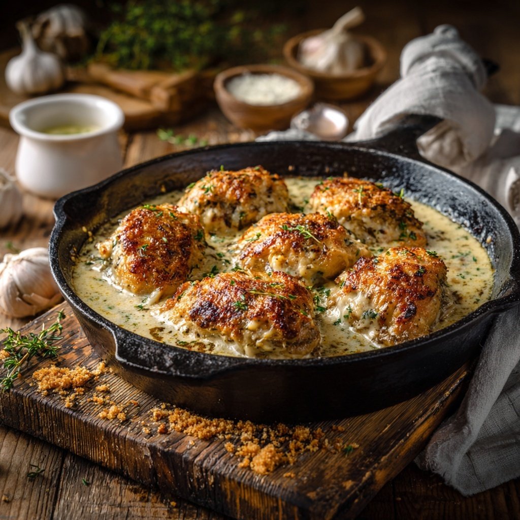 Creamy Garlic Parmesan Chicken Skillet
