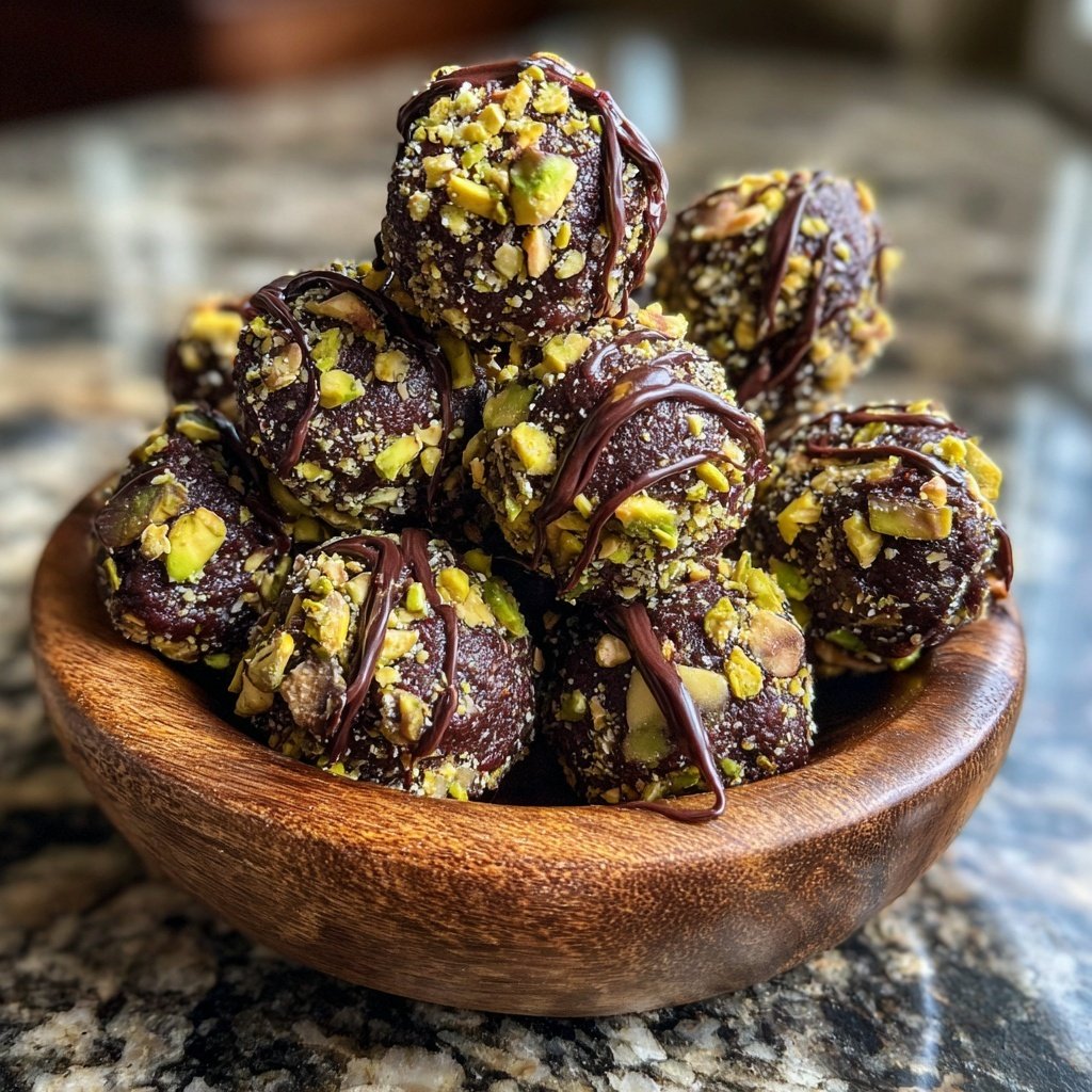 Chocolate Pistachio Fudge Bites