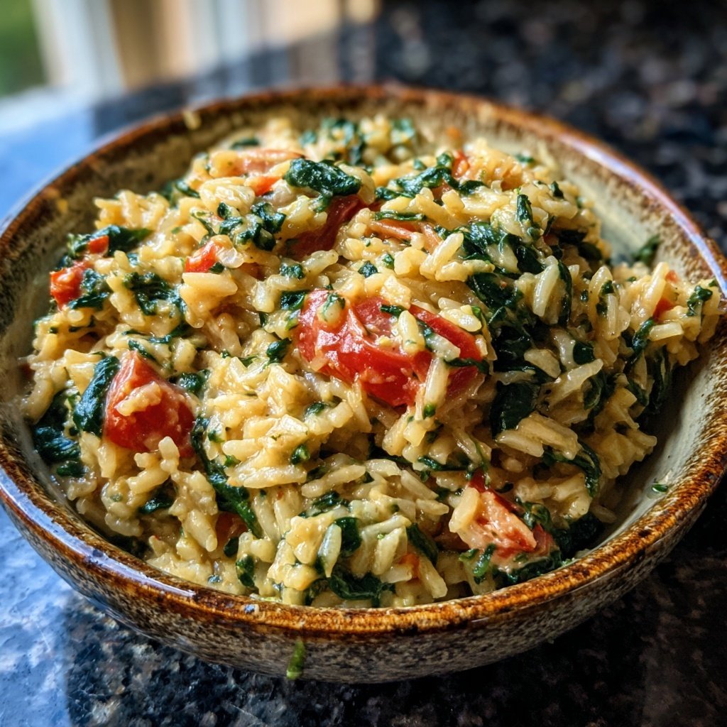 Creamy Spinach Tomato Rice