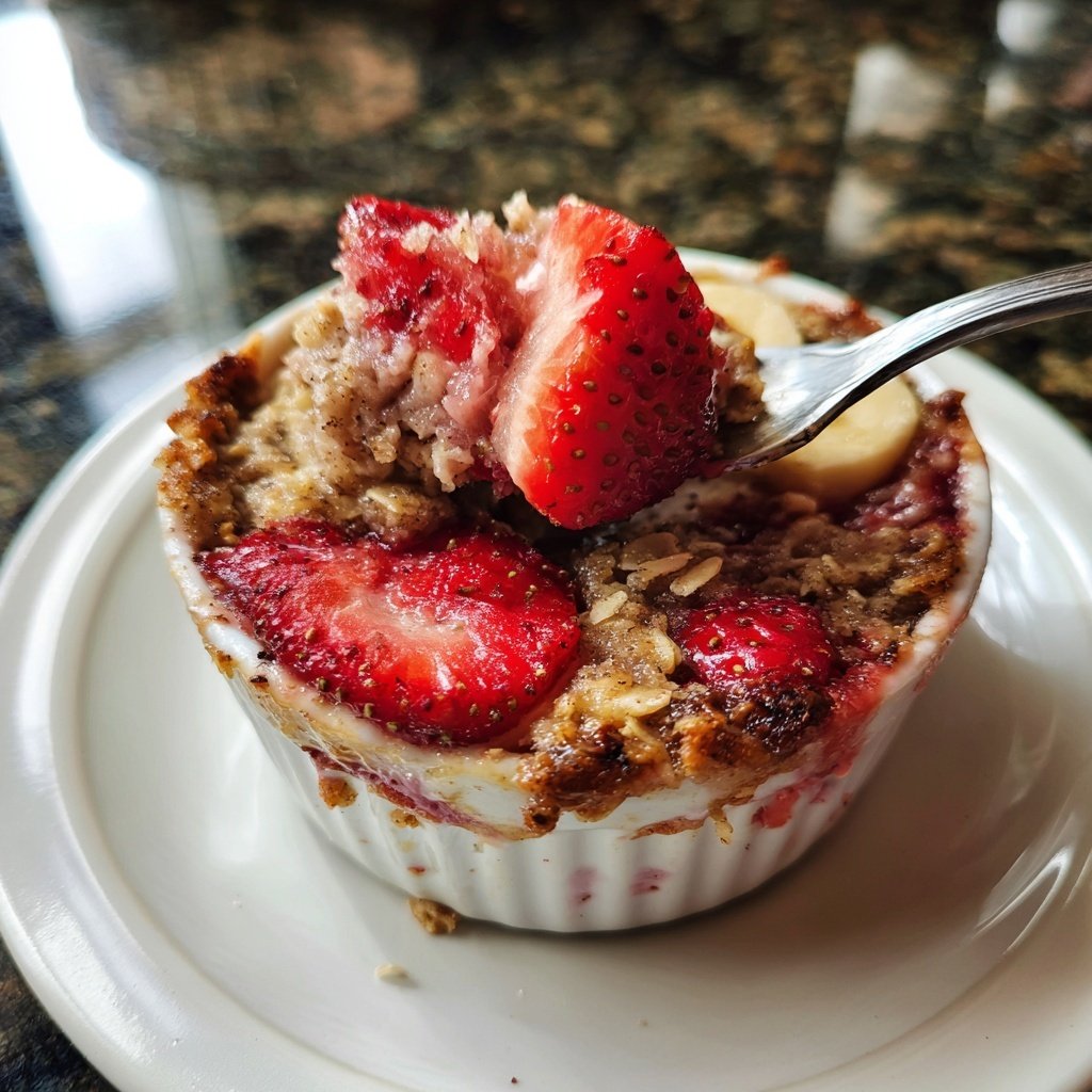 Strawberry Banana Baked Oatmeal