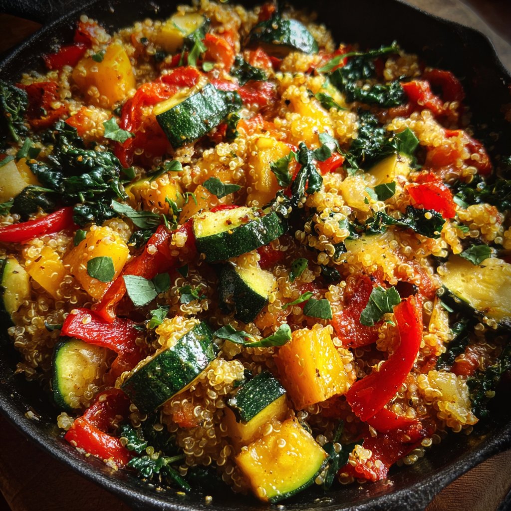 Roasted Veggie Quinoa Skillet