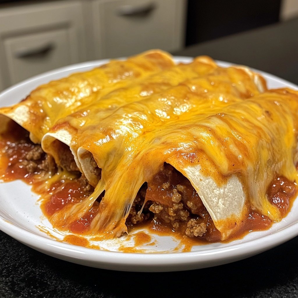 Easy Cheesy Ground Beef Enchiladas