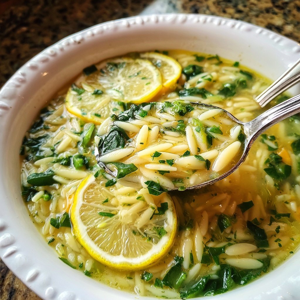 Spring Soup With Lemon And Orzo