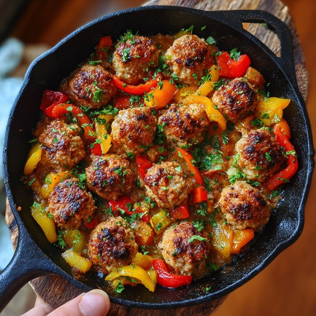 Ground Turkey Meatball Skillet