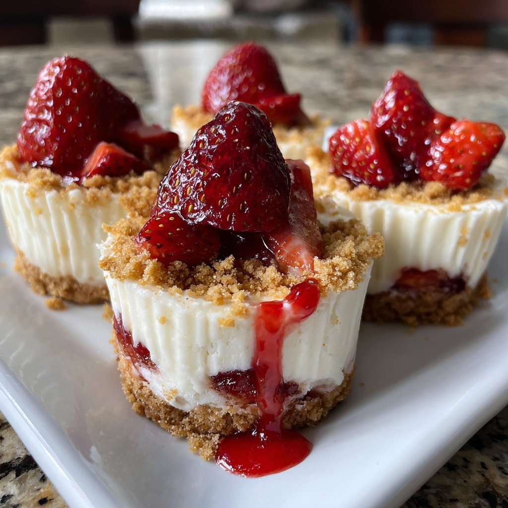 No Bake Strawberry Cheesecake Cups