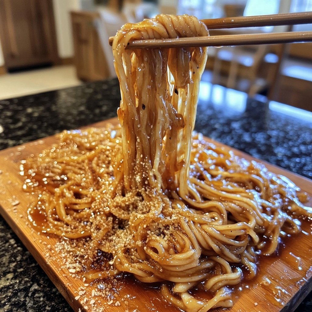 Sticky Garlic Chicken Noodles