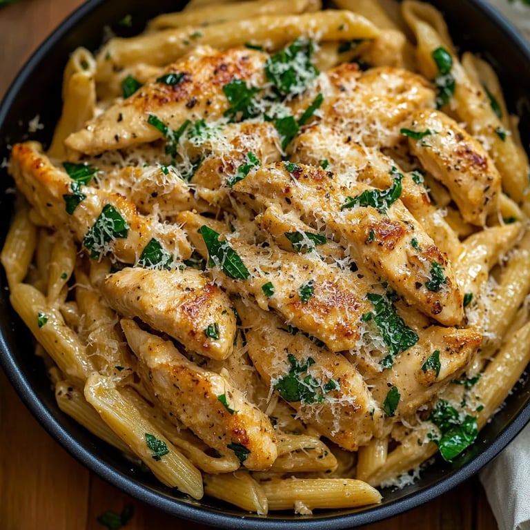Easy Garlic Parmesan Chicken Pasta