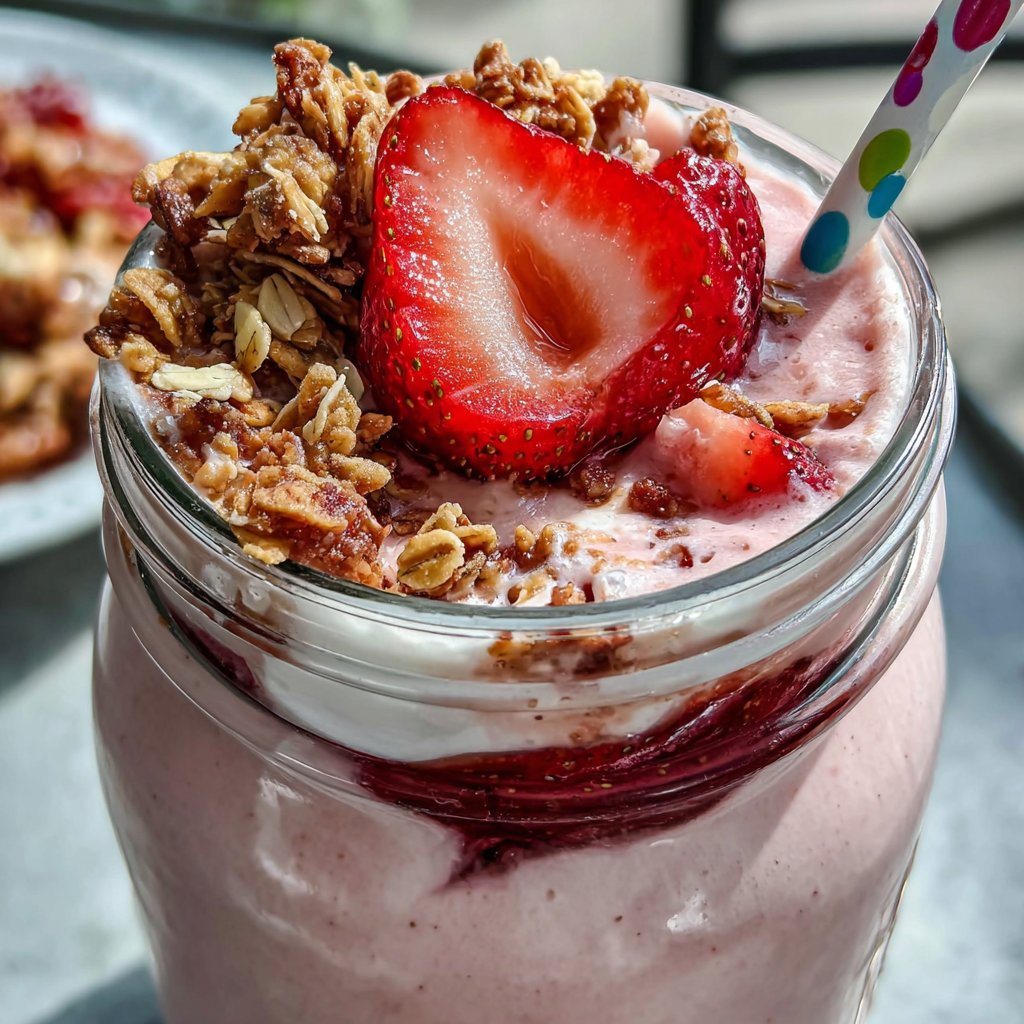 Strawberry Oat Yogurt Smoothie