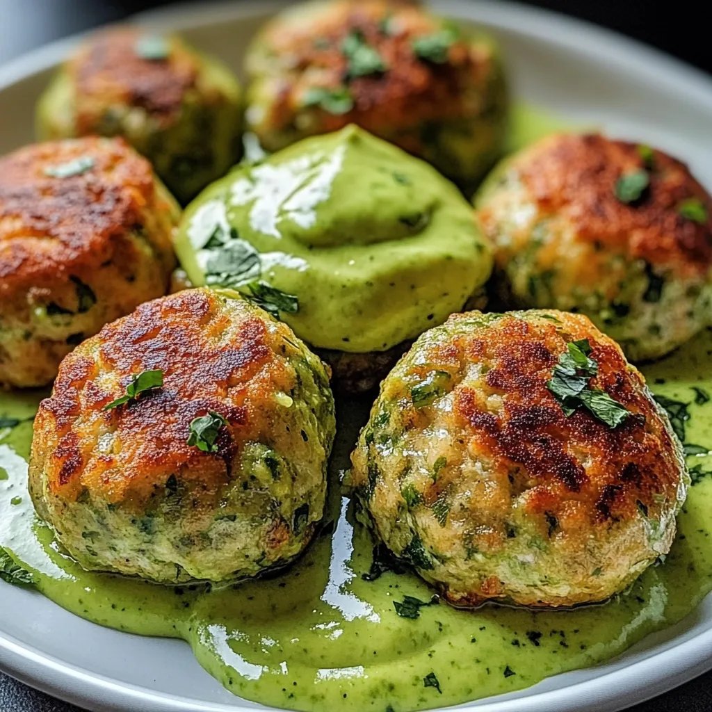 Salmon Balls with Creamy Avocado Sauce