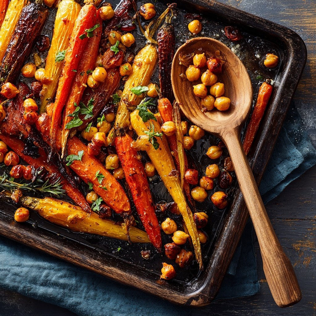 Roasted Carrot Chickpea Sheet Pan