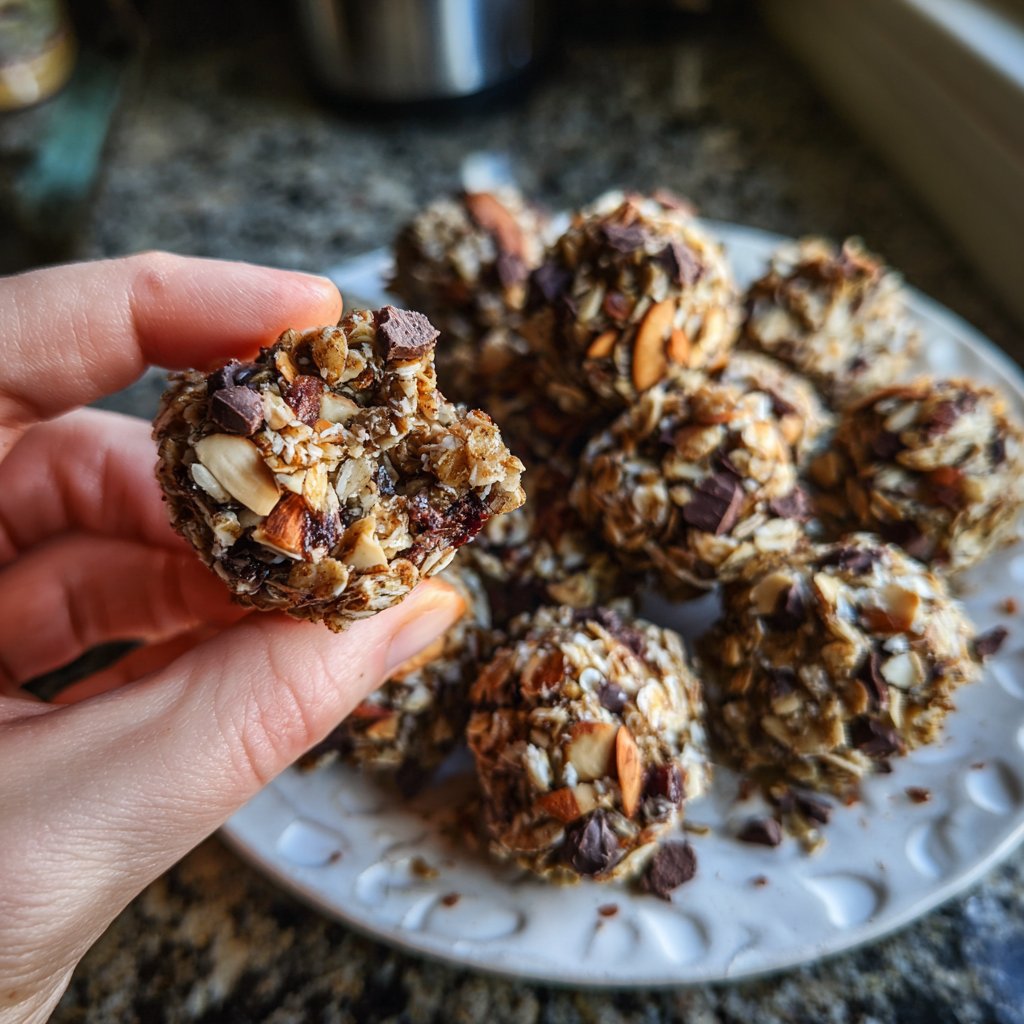 Chocolate Almond Coconut Granola Bites