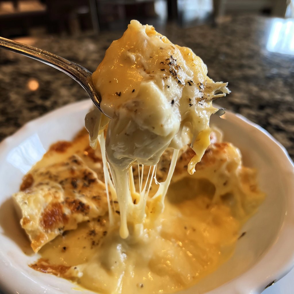 Fondue with Swiss Cheese and Garlic