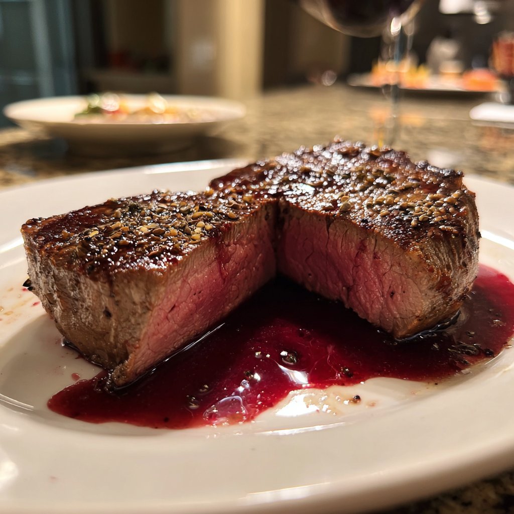 Romantic Filet Mignon with Red Wine Sauce