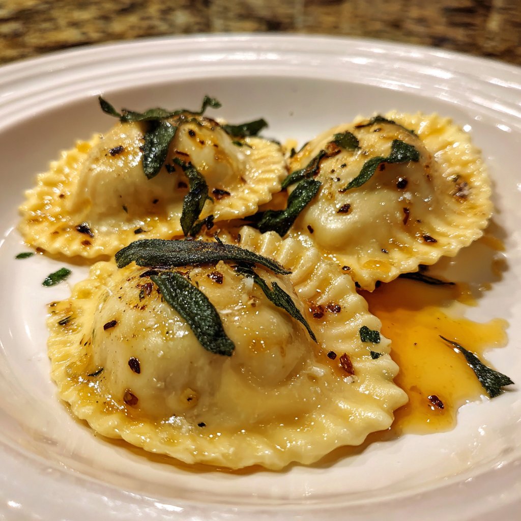 Butternut Squash Ravioli with Brown Butter