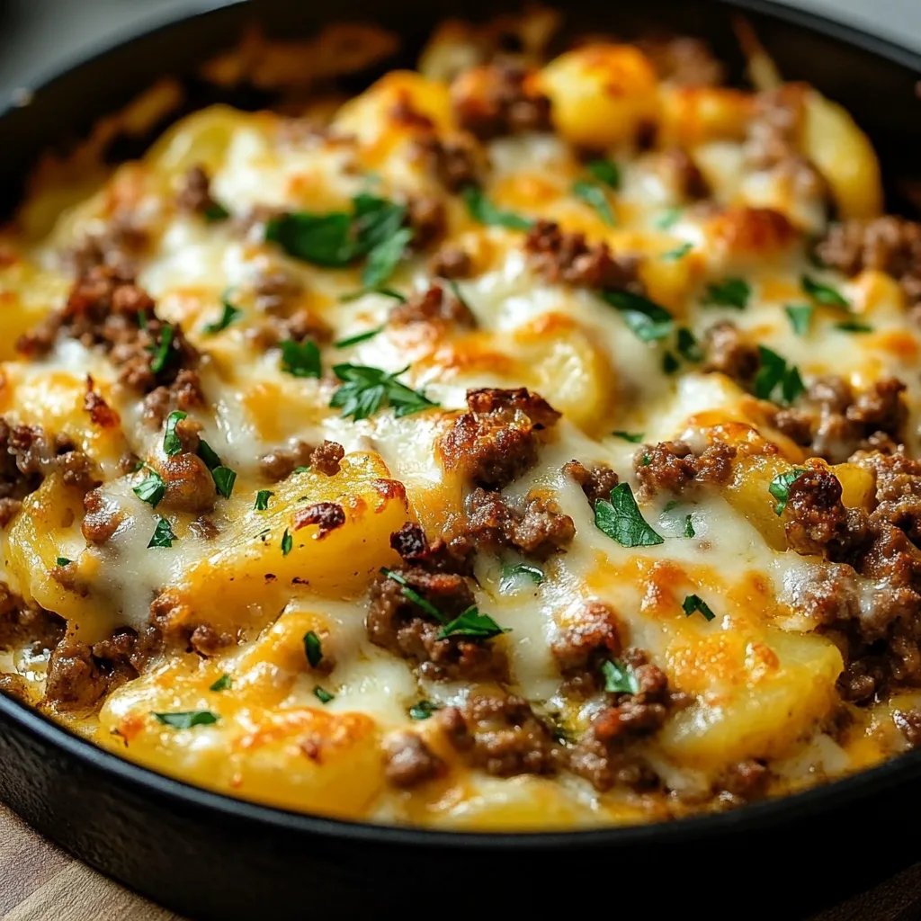 Cheesy Ground Beef & Potato Casserole