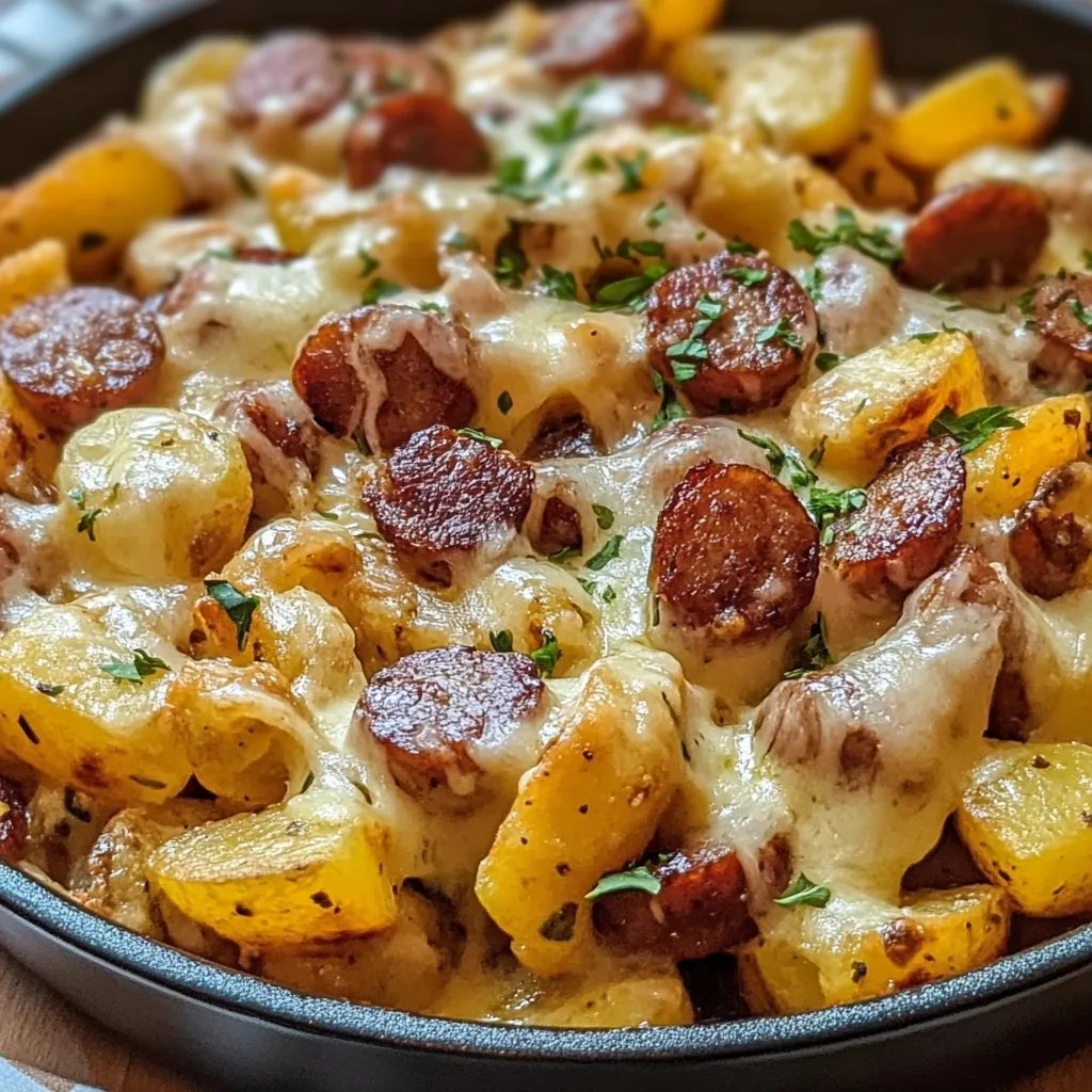 Cheesy Ranch Potatoes and Smoked Sausage