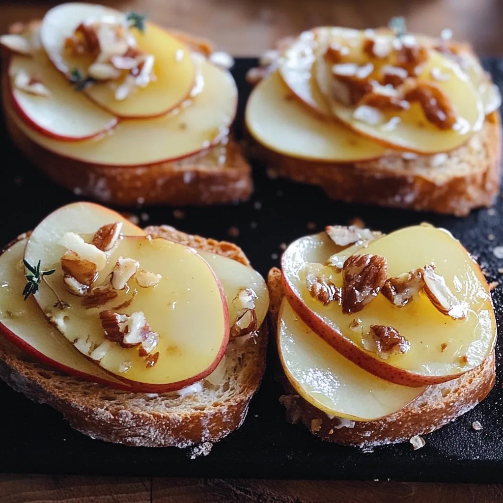 Brie, Apple, and Honey Crostini