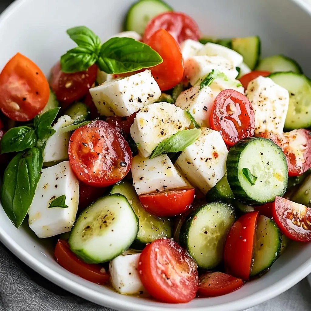 Easy Cucumber Caprese Salad